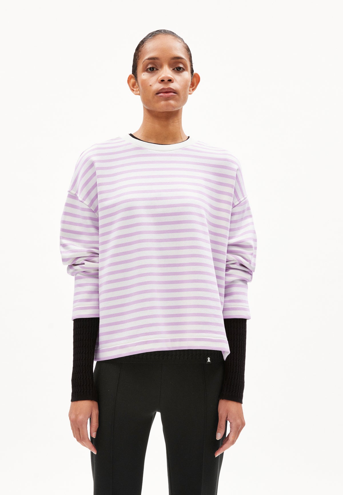 Armed Angels // FRANKAA MAARLEN STRIPE Sweatshirt Woman // Lavender light-undyed