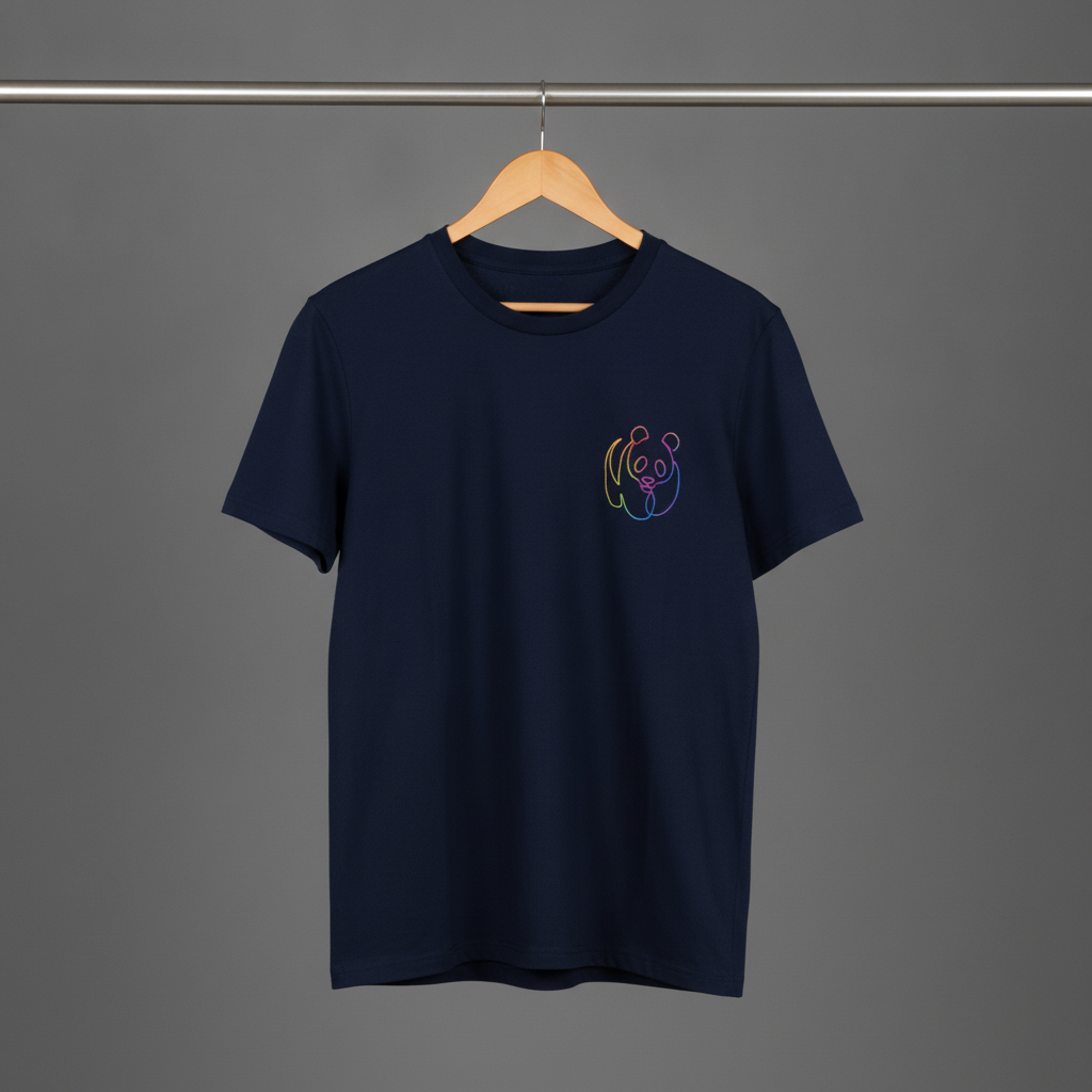 Unisex T-Shirt // Rainbow Panda Mini // Navy