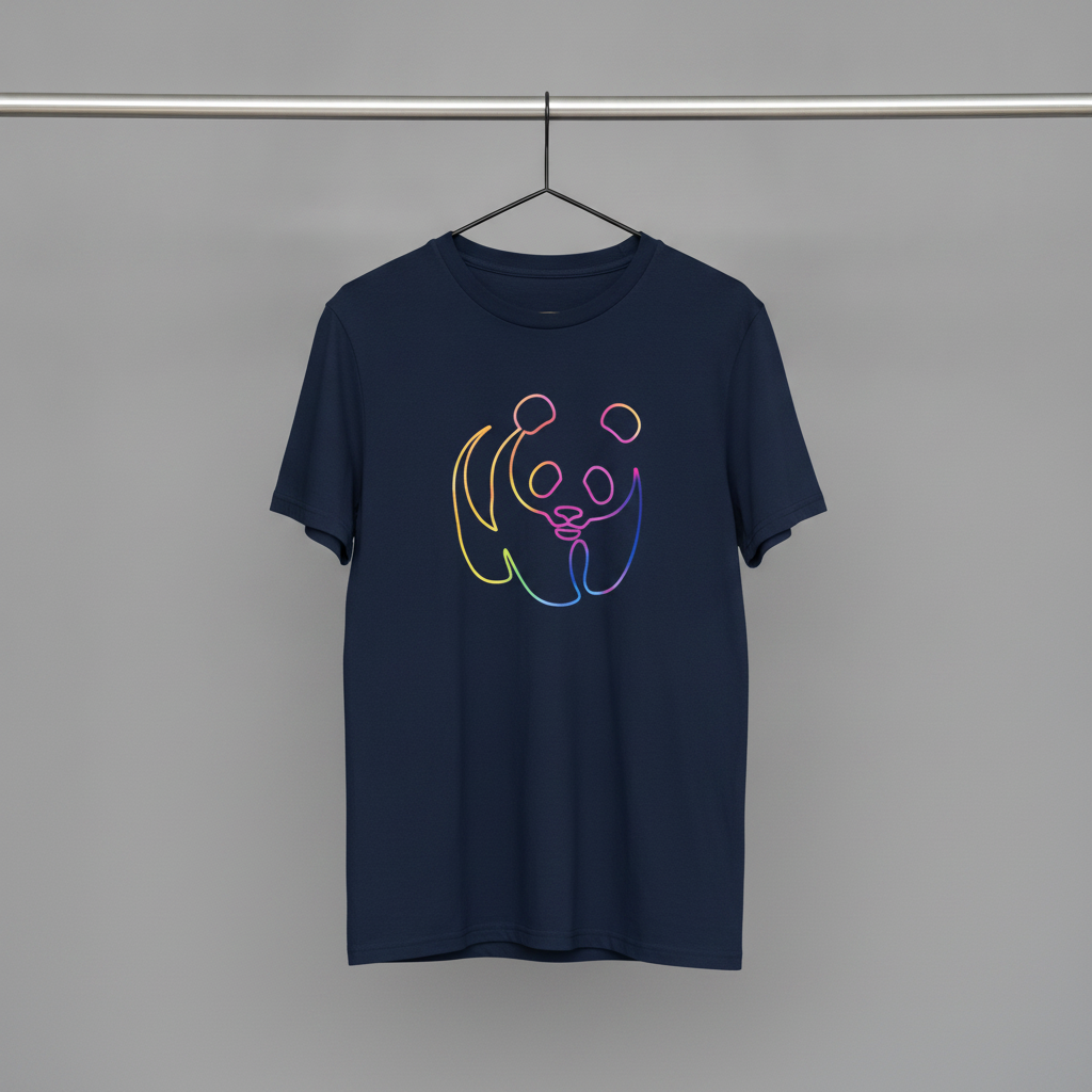 Unisex T-Shirt // Rainbow Panda // Navy