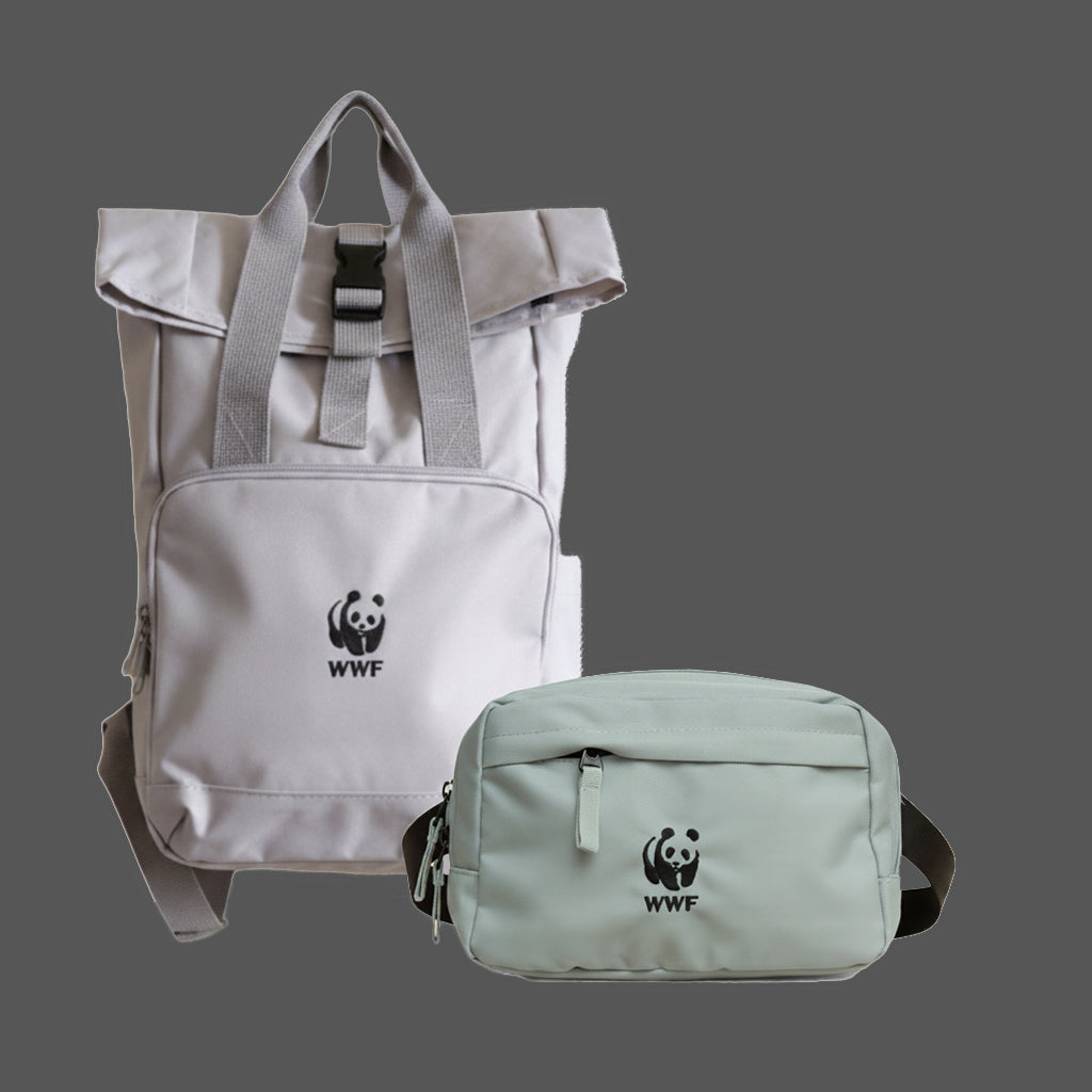Rucksack & Bauchtasche mit WWF Logo als Set