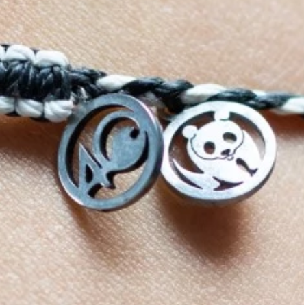 4Ocean Armband // WWF Logo // Schwarz-Weiß