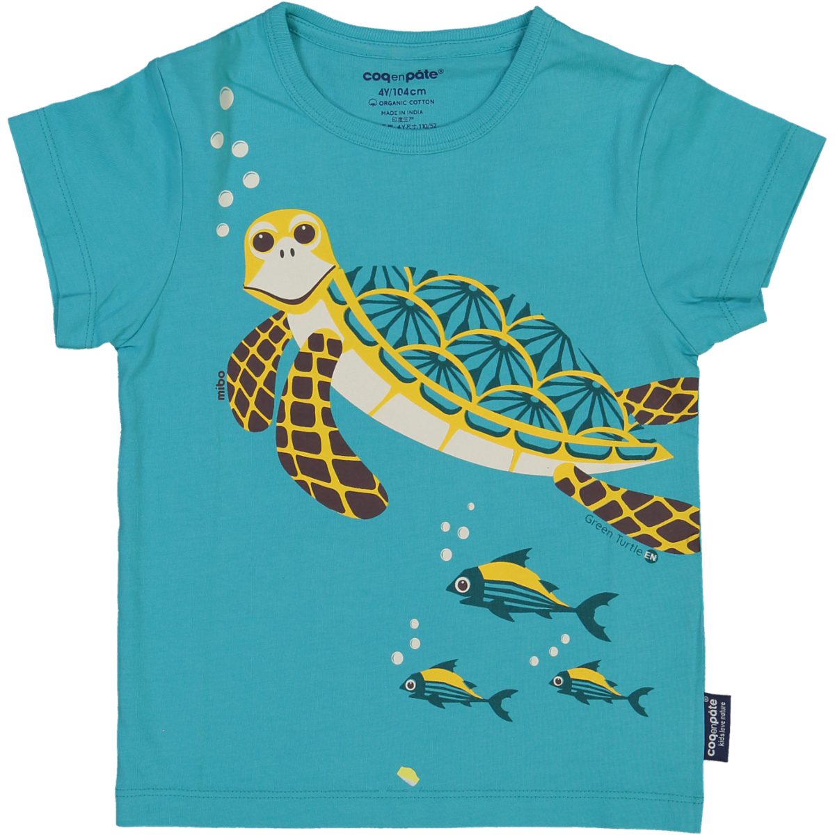 Coq En Pate // Kinder T-Shirt // Schildkröte // Türkis