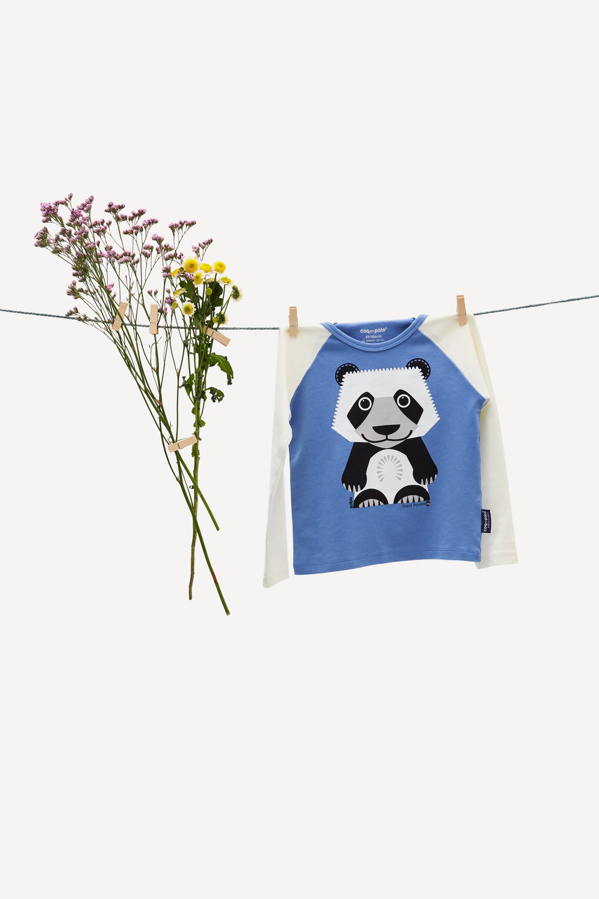Kinder Longsleeve // Panda // Blau