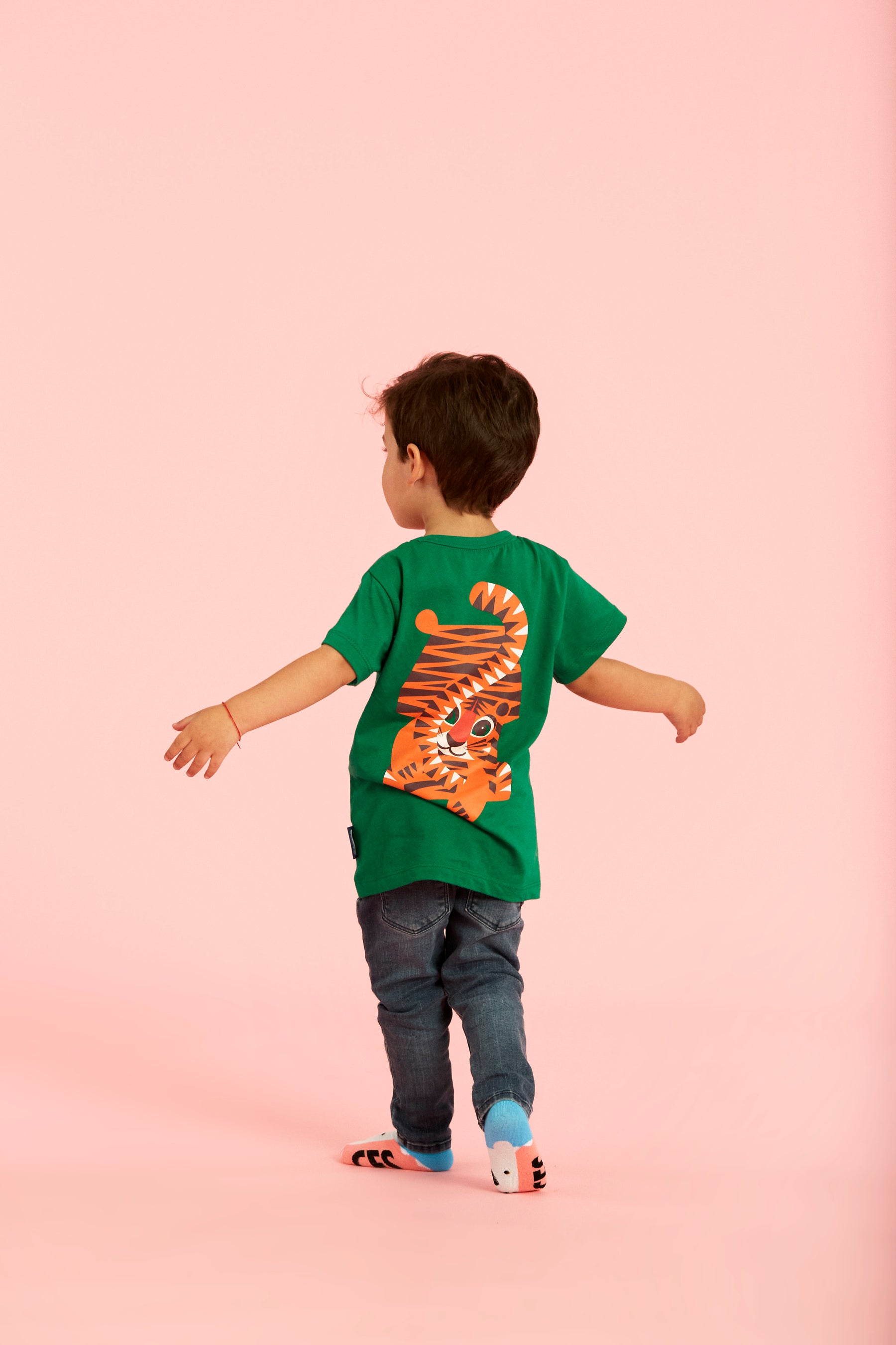Kinder T-Shirt // Tiger // Grün