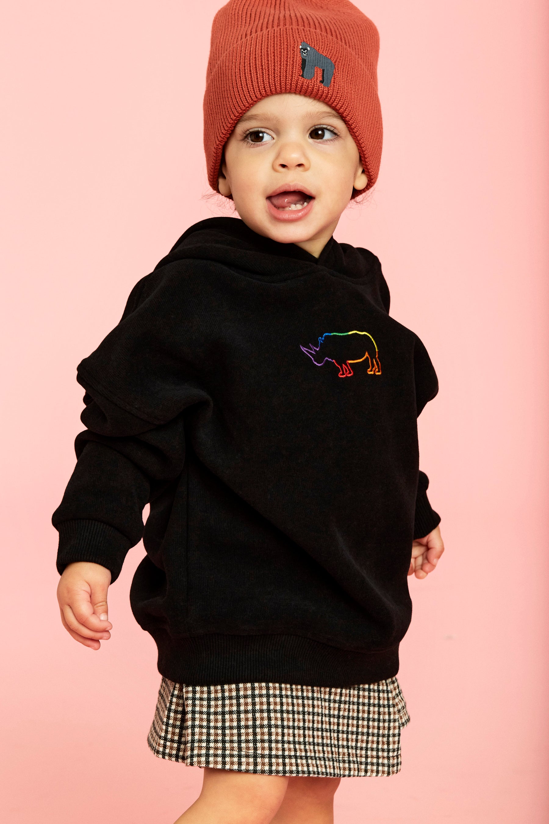 Kinder Hoodie // Rhino // Schwarz