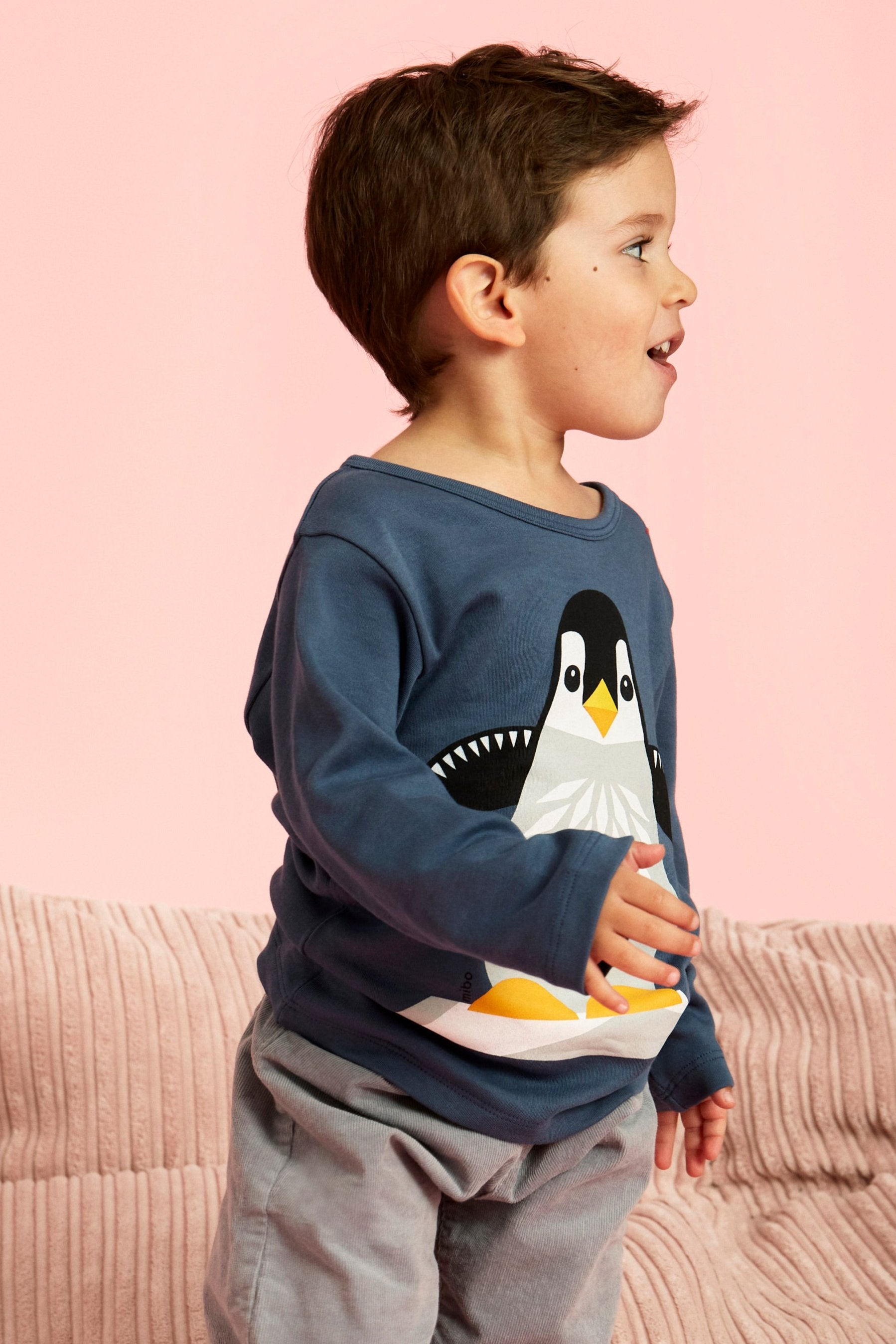 Kinder Longsleeve // Pinguin // Dunkelblau