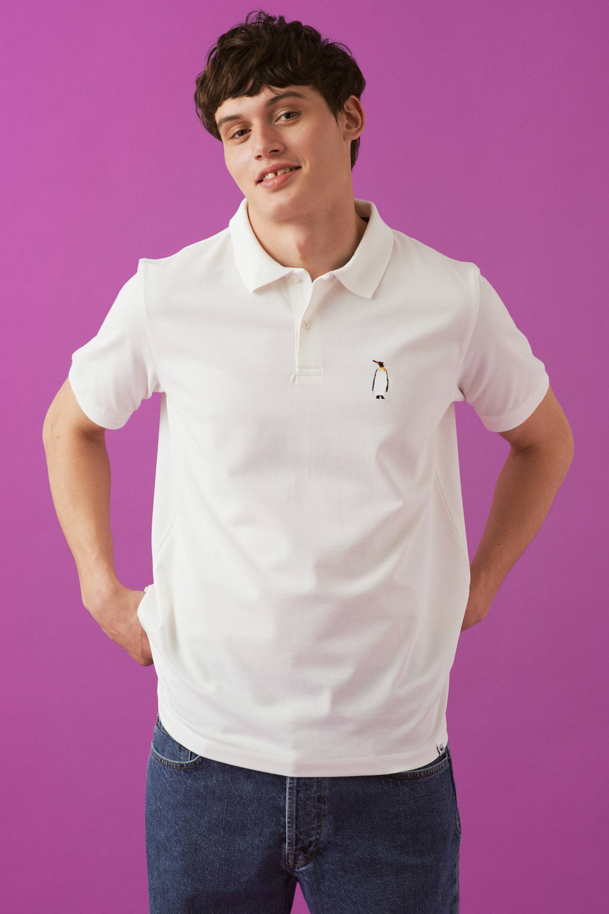 Polo Shirt // Pinguin // Weiß