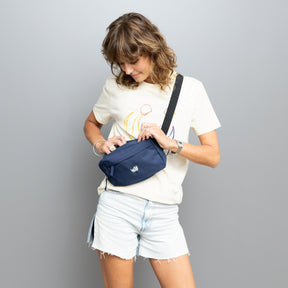 Unisex Cross Body Bag // 2 Liter // Nashorn // blau