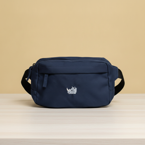 Gelber Rucksack & blaue Bauchtasche als Set
