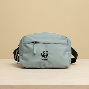 Unisex Cross Body Bag // 2 Liter // Panda // salbeigrün