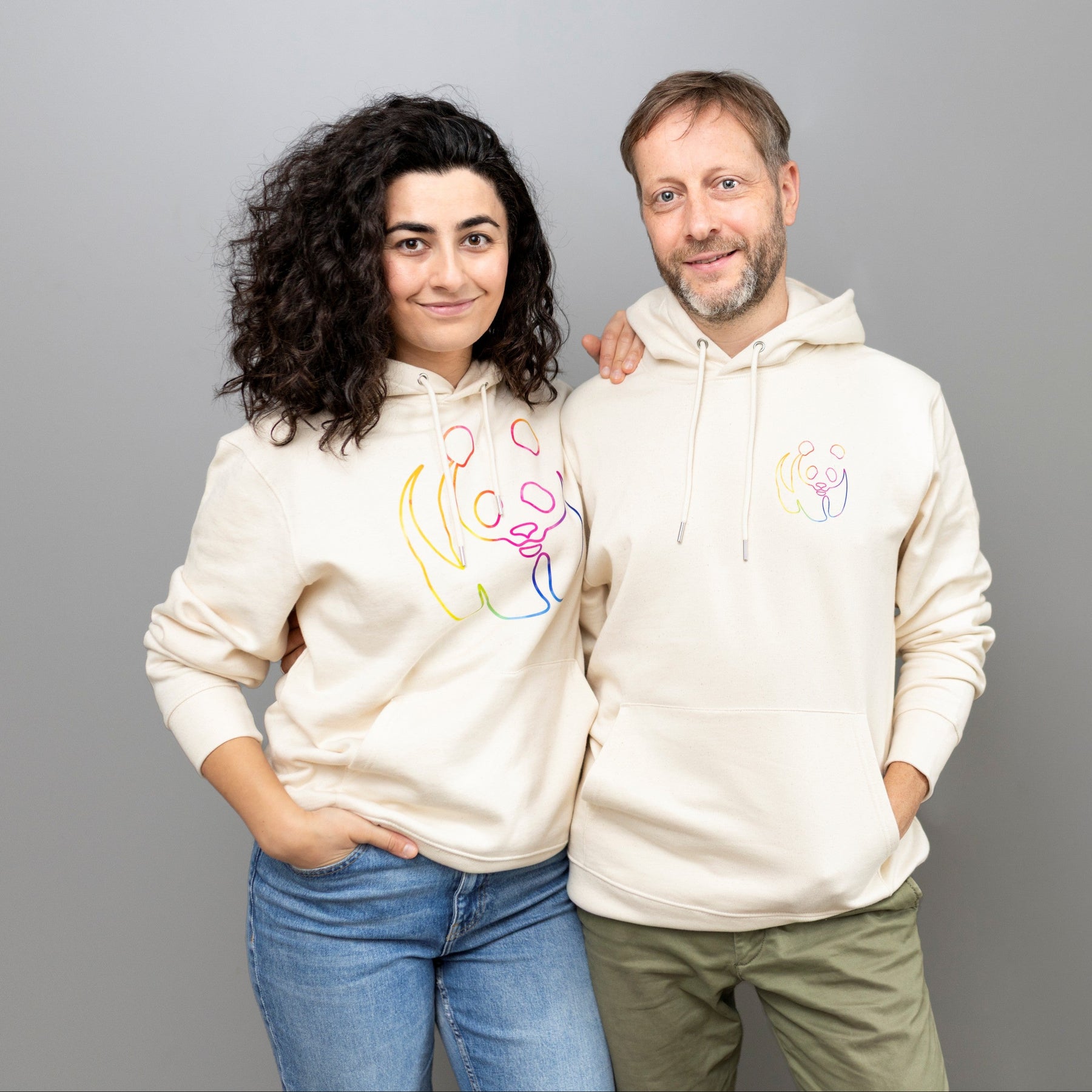 Unisex Hoodie // Rainbow Panda Mini // Honey Paper