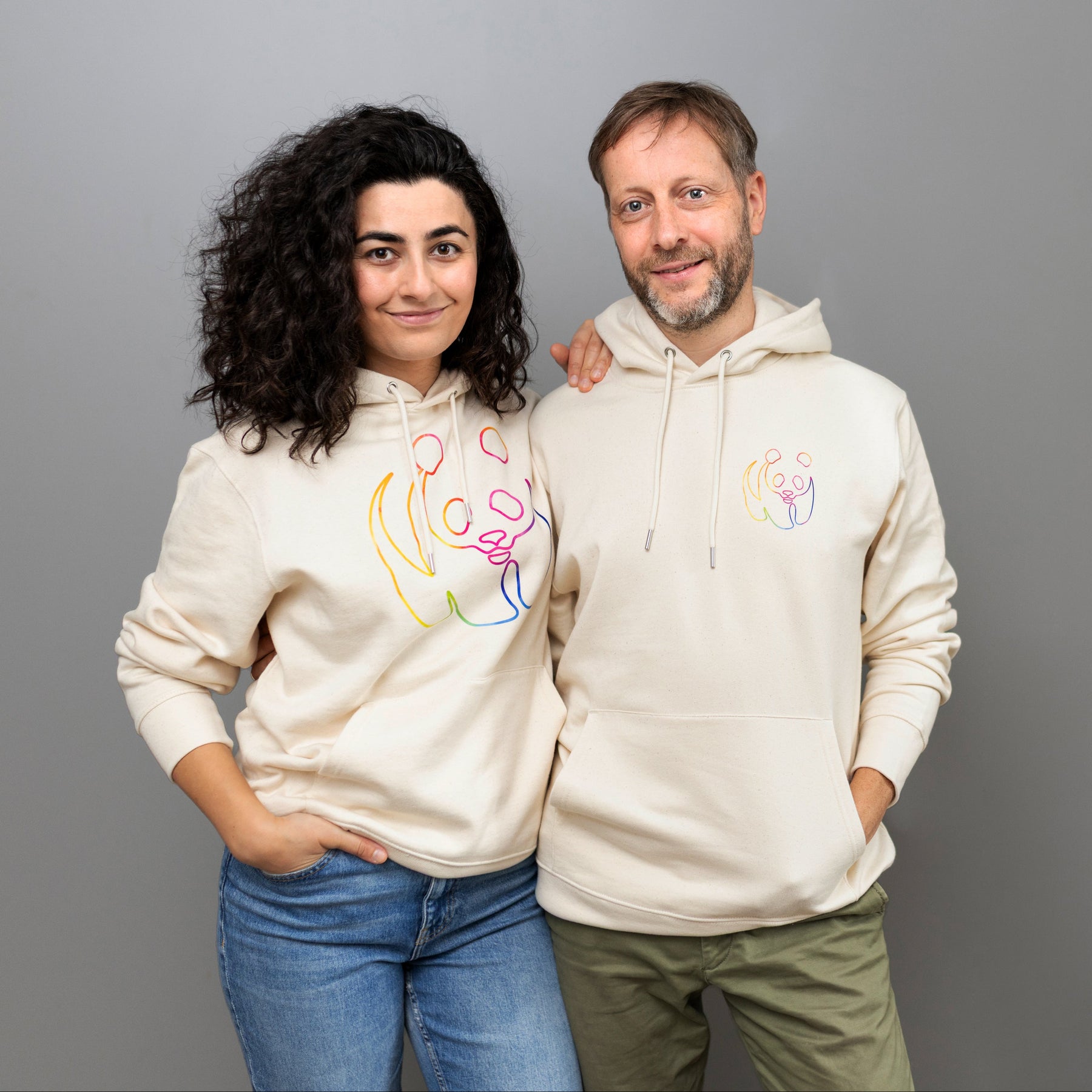 Unisex Hoodie // Rainbow Panda // Honey Paper