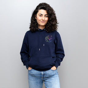 Unisex Hoodie // Rainbow Panda Mini // Navy