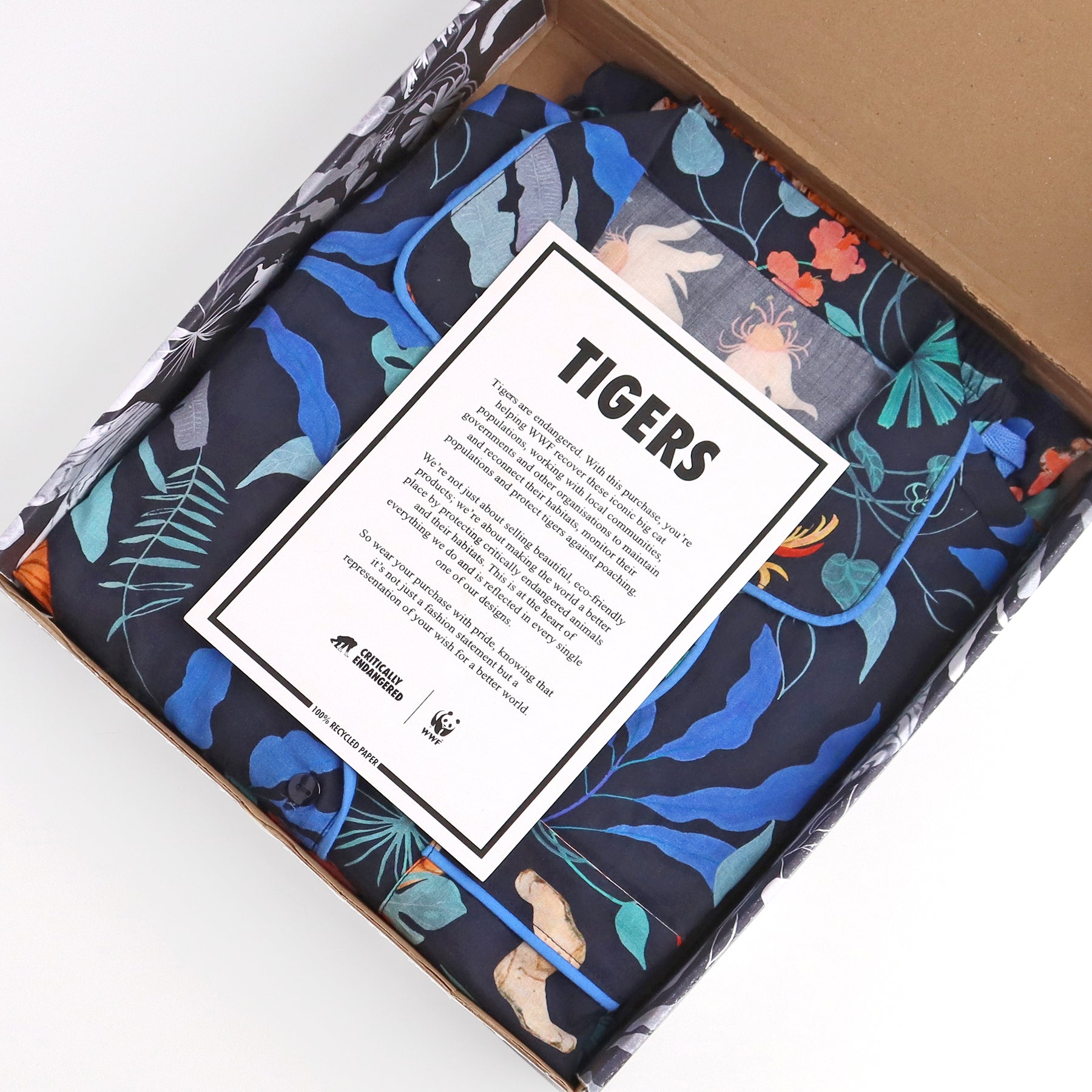 WWF x Critically Endangered Socks // Tiger Pyjama Set // Bunt