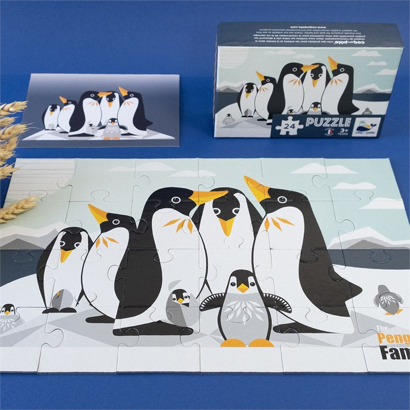 Coq en Pate // Puzzle // Pinguin Familie // 24 Teile