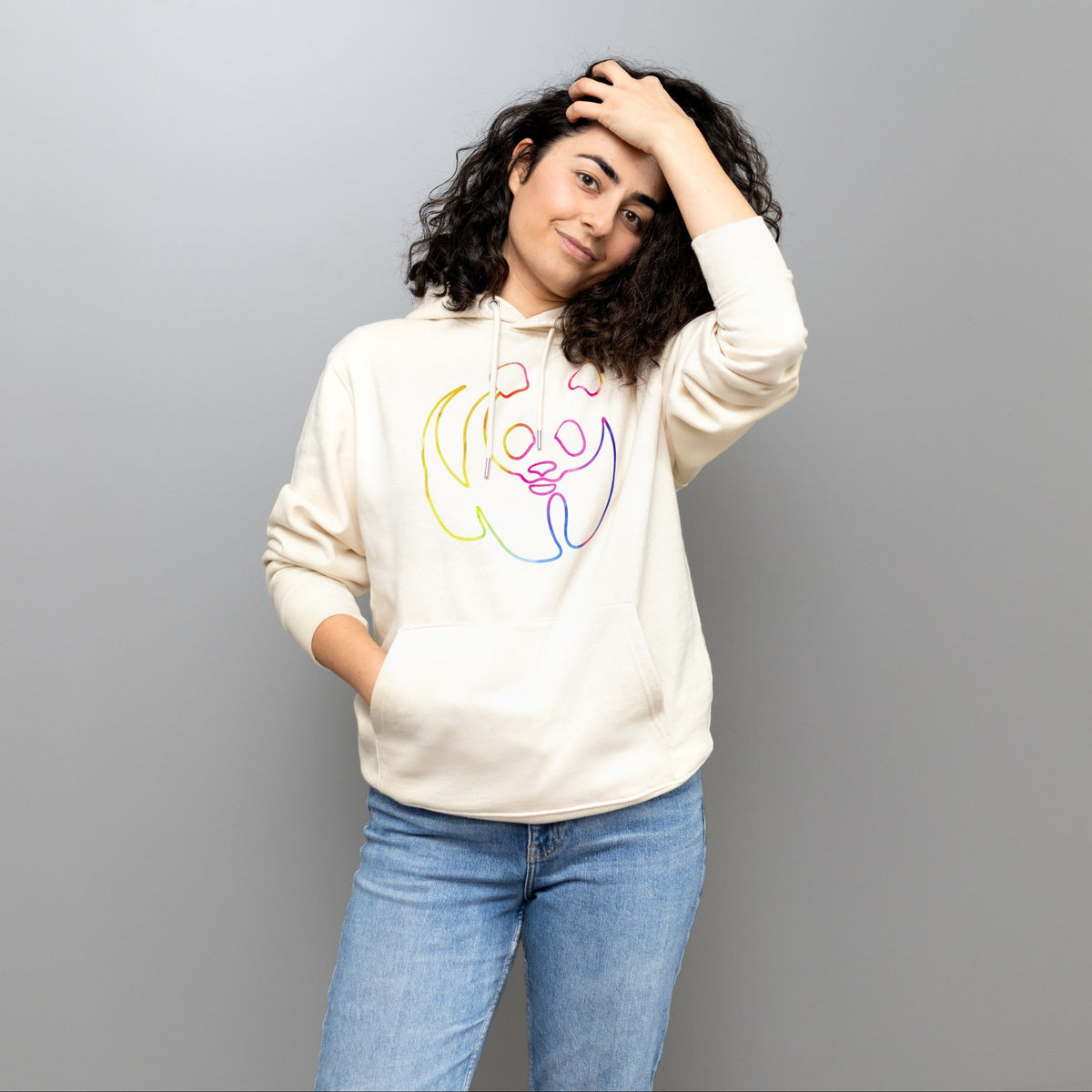 Unisex Hoodie // Rainbow Panda // Honey Paper