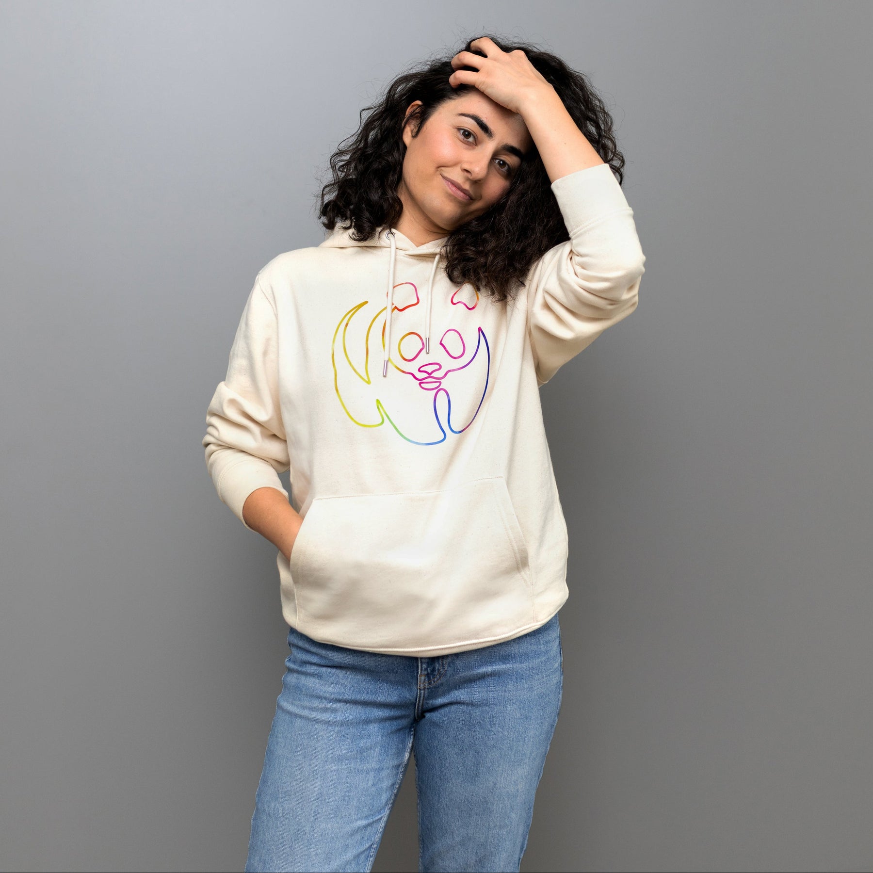 Unisex Hoodie // Rainbow Panda // Honey Paper