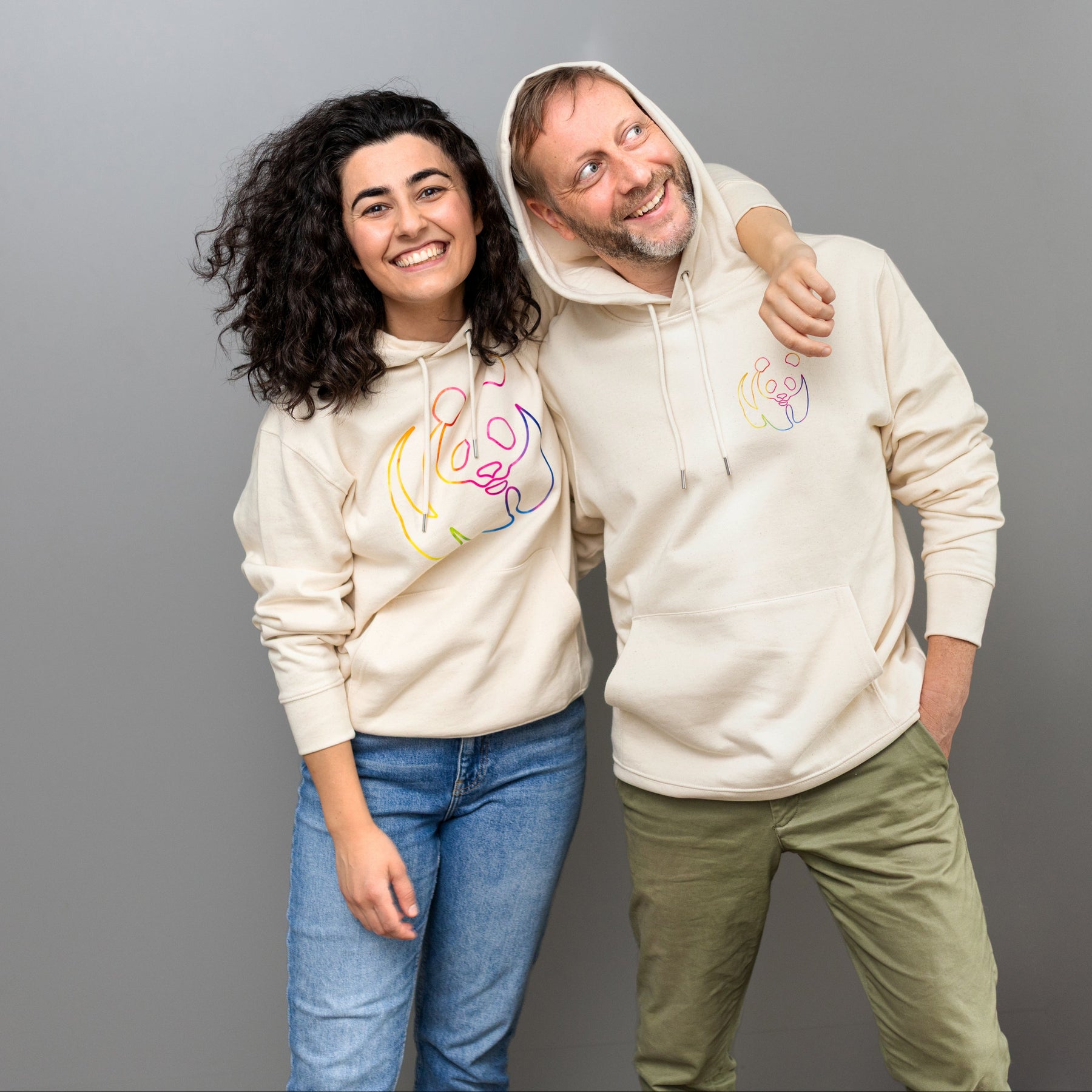 Unisex Hoodie // Rainbow Panda // Honey Paper