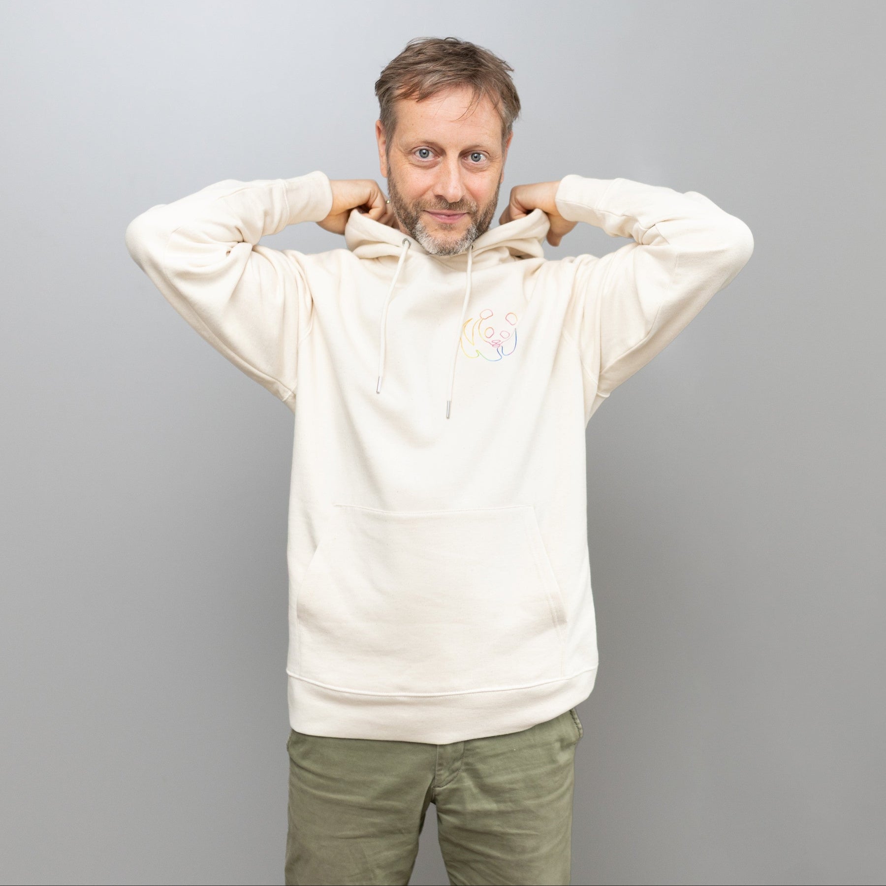 Unisex Hoodie // Rainbow Panda Mini // Honey Paper