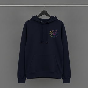 Unisex Hoodie // Rainbow Panda Mini // Navy