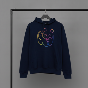 Unisex Hoodie // Rainbow Panda // Navy