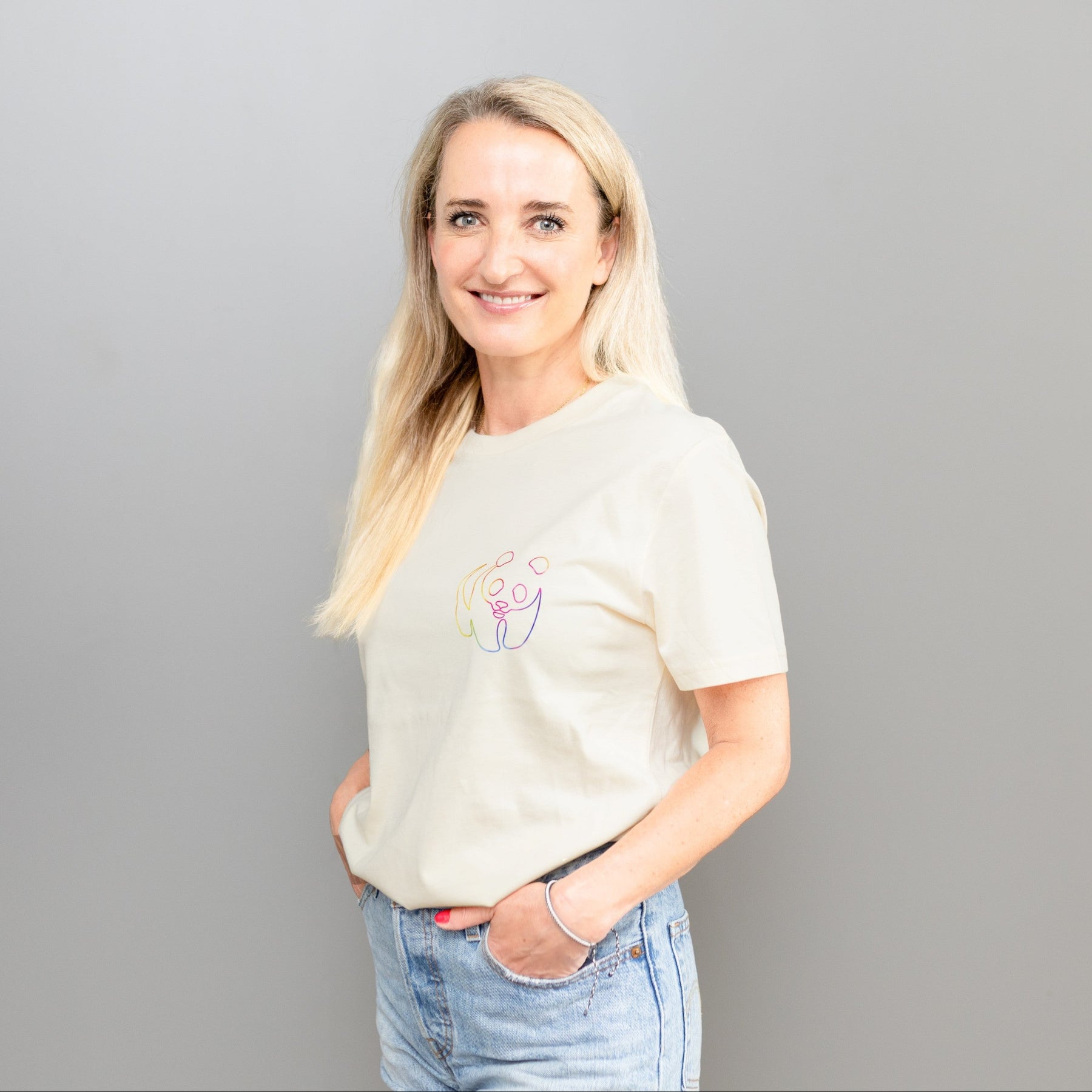 Unisex T-Shirt // Rainbow Panda Mini // Honey Paper