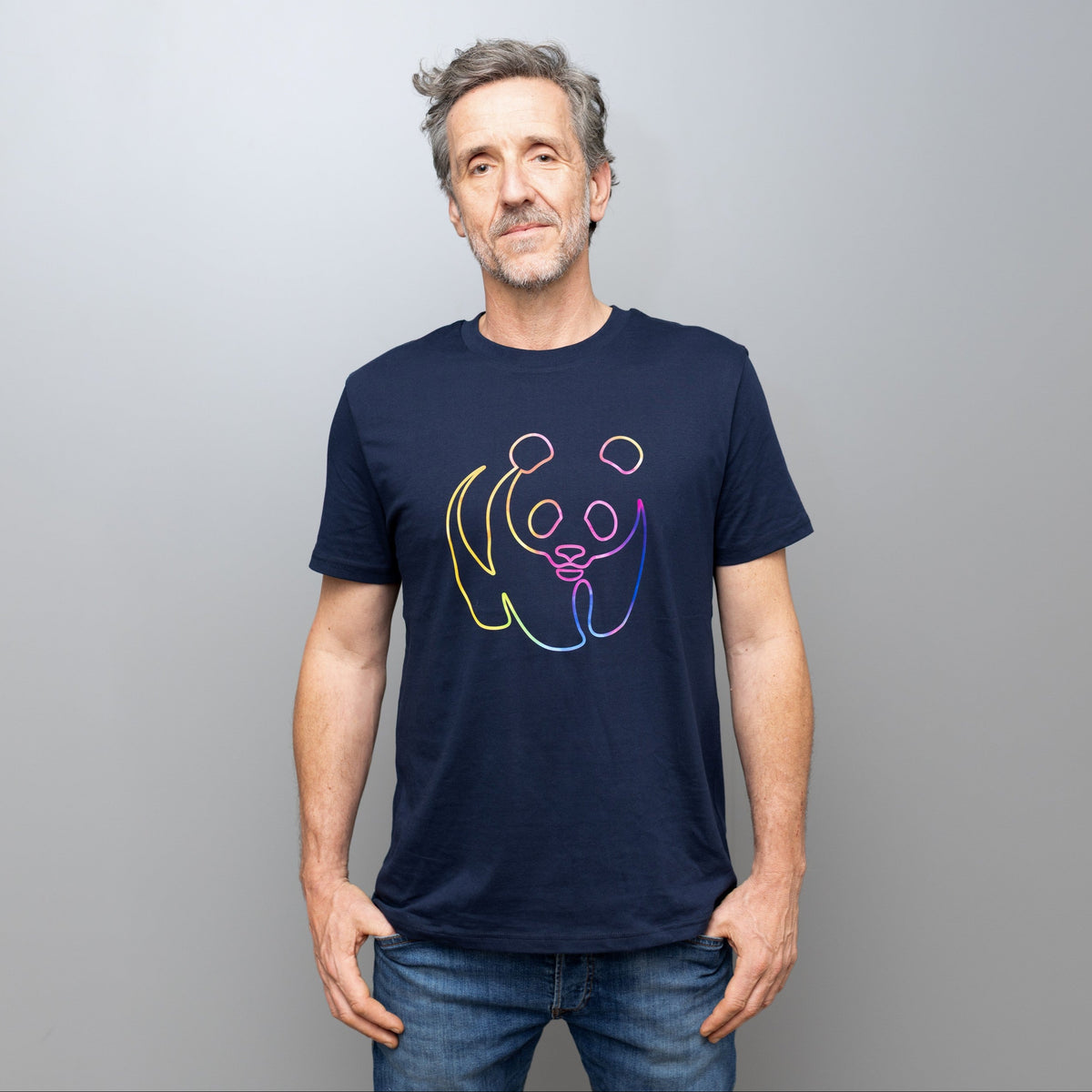 Unisex T-Shirt // Rainbow Panda // Navy