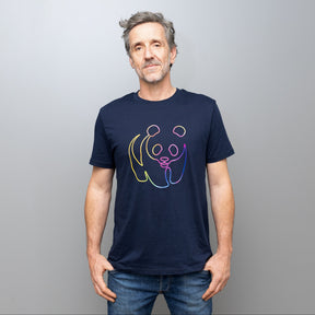 Unisex T-Shirt // Rainbow Panda // Navy