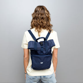 Blauer Rucksack & Bauchtasche mit Nashorn als Set