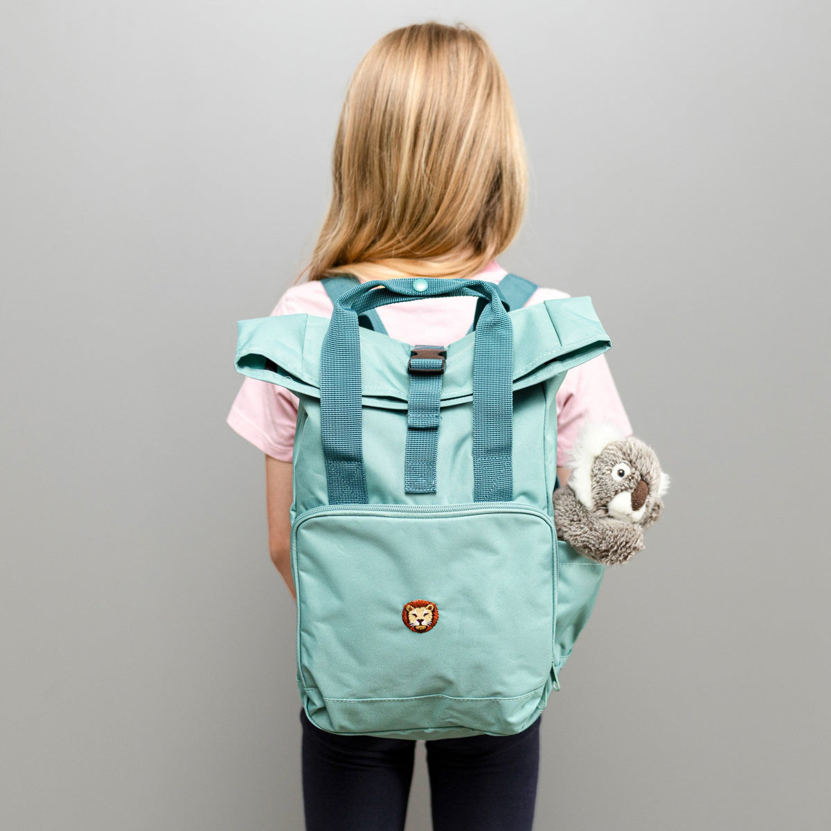 Kinder Rucksack // 9 Liter // Löwe // salbeigrün
