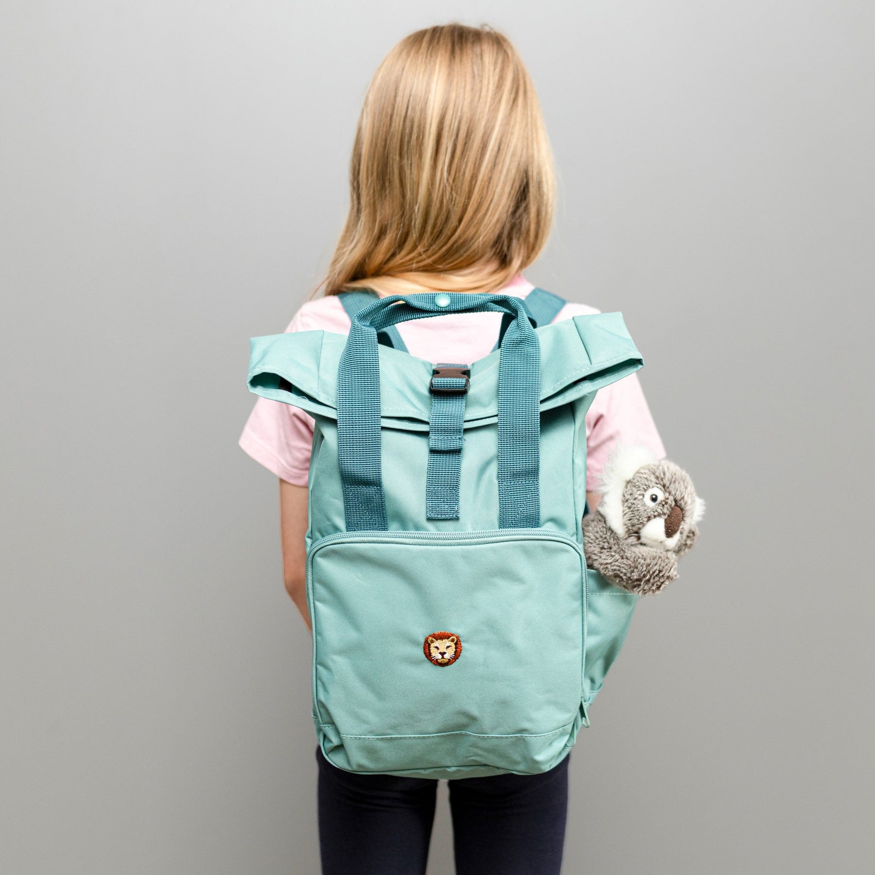 Kinder Rucksack // 9 Liter // Löwe // salbeigrün