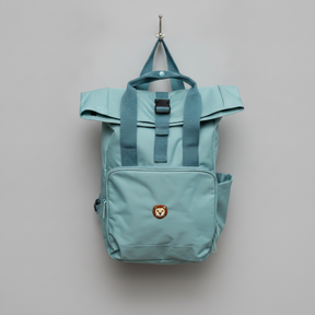 Salbeigrüner Rucksack & blaue Bauchtasche als Set