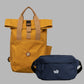 Gelber Rucksack & blaue Bauchtasche als Set