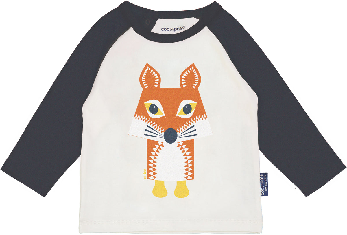 Raglan Longsleeve // Fuchs // Schiefergrau