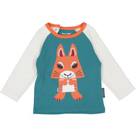Raglan Longsleeve // Eichhörnchen // Blaugrün