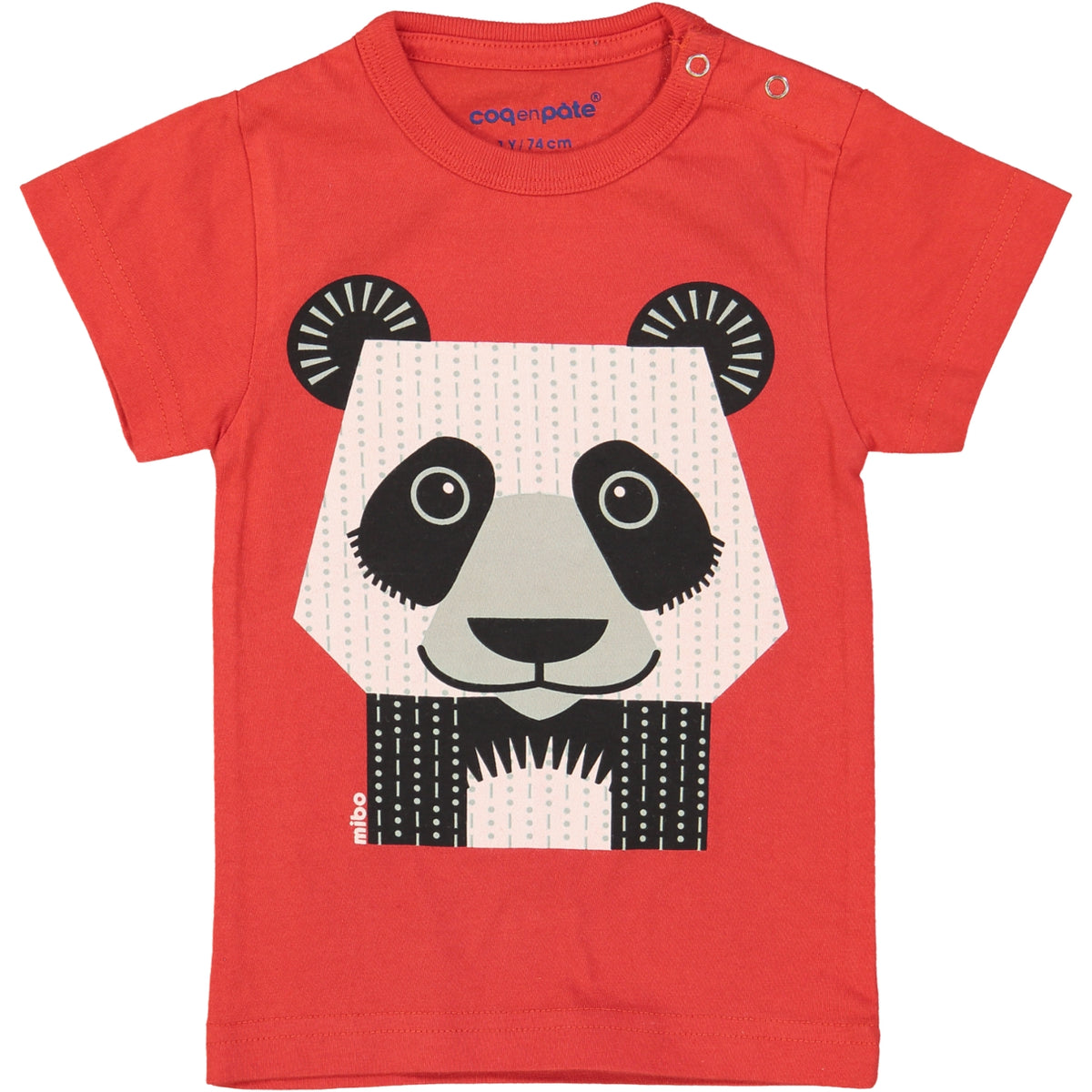 Coq en Pate // Baby T-Shirt (1 Jahr) // Panda // rot