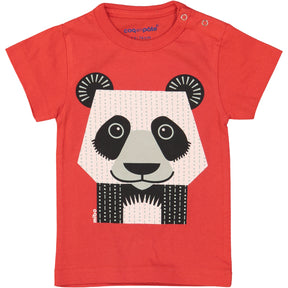 Coq en Pate // Baby T-Shirt (1 Jahr) // Panda // rot