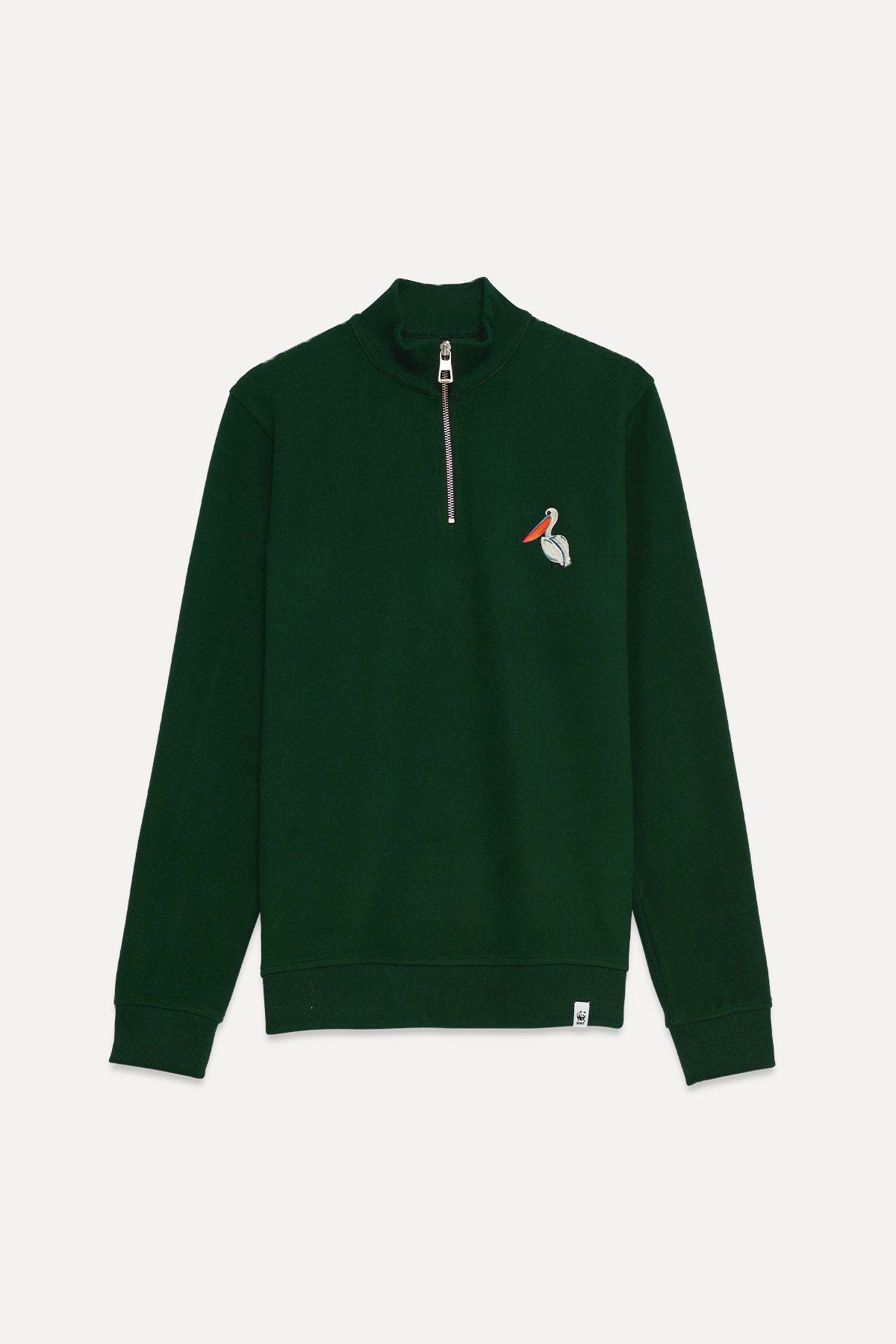 Unisex Sweatshirt mit Zip // Pelikan // Botanisches Grün