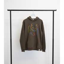 Unisex Hoodie // Rainbow Panda // khaki