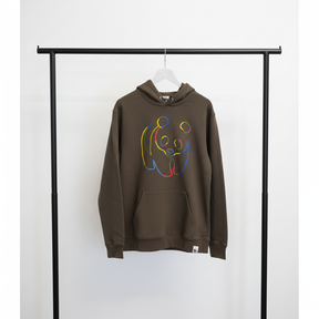 Unisex Hoodie // Rainbow Panda // khaki