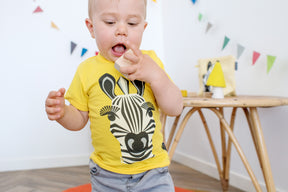 Coq en Pate // Kinder T-Shirt // Zebra // gelb