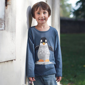 Kinder Longsleeve // Pinguin // Dunkelblau