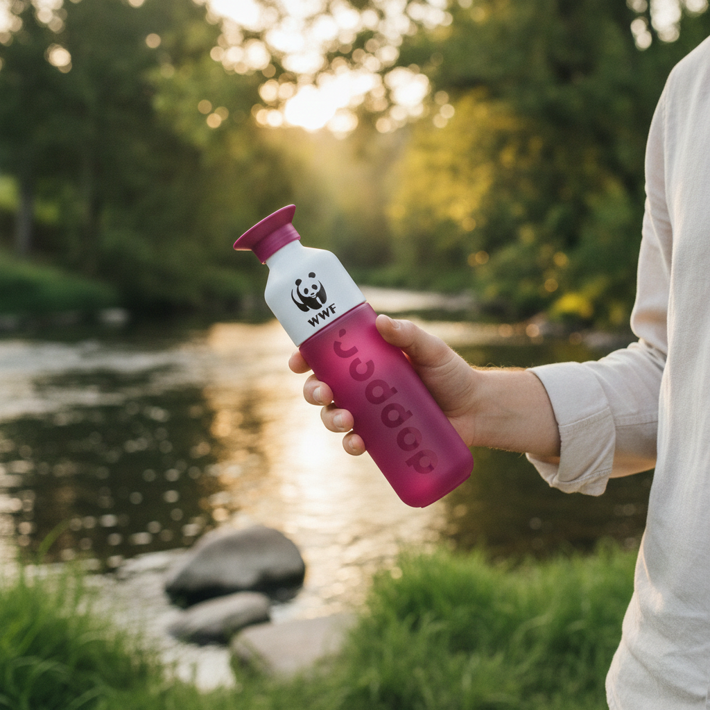 Dopper Original Trinkflasche mit WWF Logo (450 ml) // Funky Fuchsia