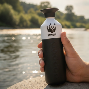 Dopper Steel Trinkflasche mit WWF Logo (800 ml) // Deep Black