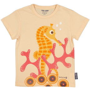 Coq en Pate // Kinder T-Shirt // Seepferdchen // apricot