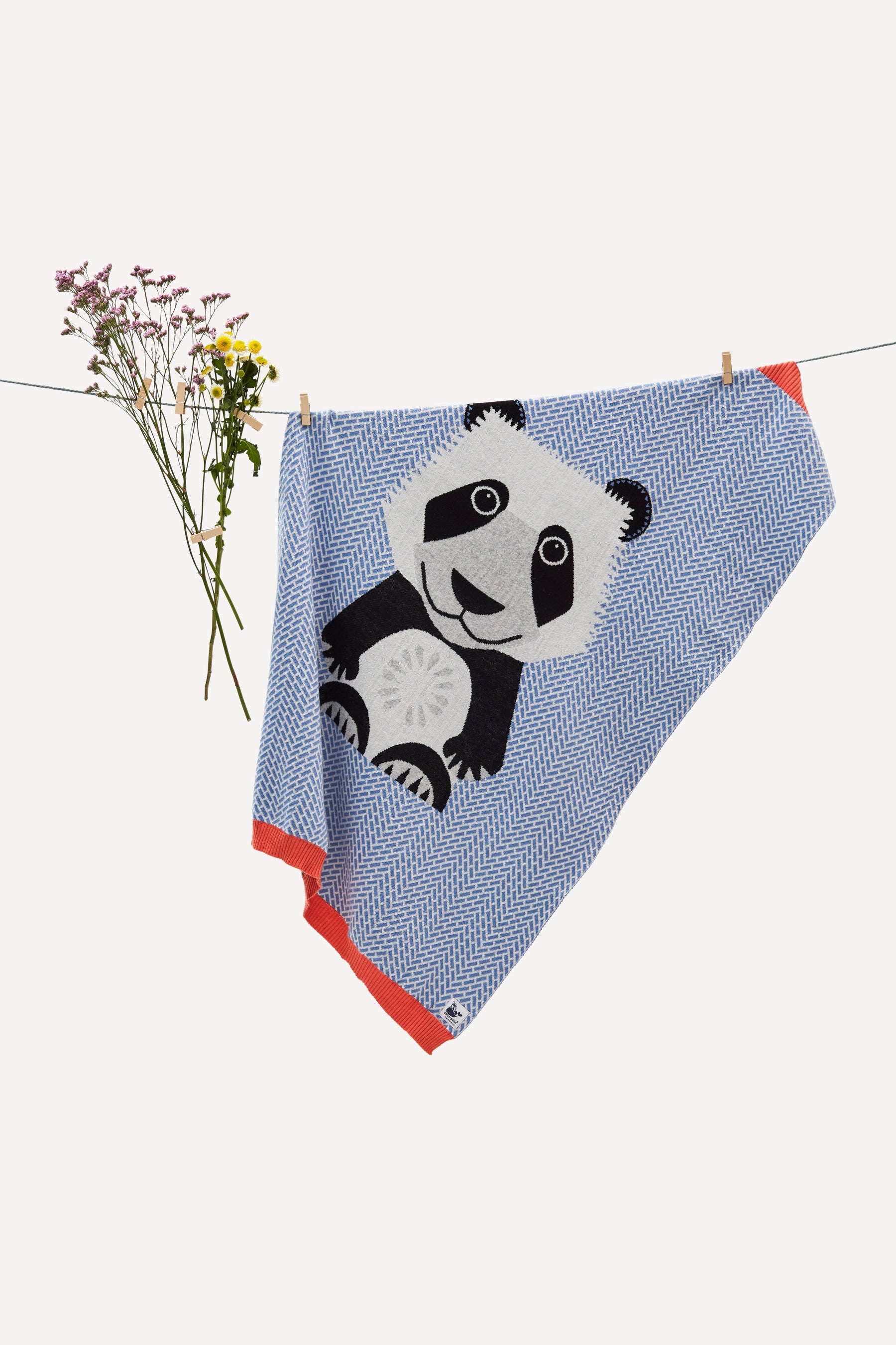 Strickdecke Panda-Motiv | Baby WWF mit