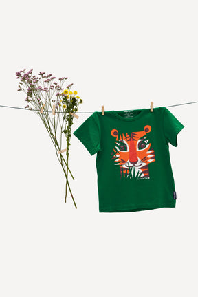 Kinder T-Shirt // Tiger // Grün