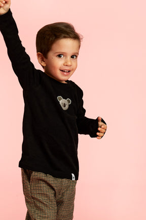 Kinder Longsleeve // Koala // Schwarz
