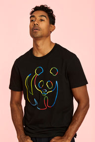 Unisex T-Shirt // Rainbow Panda // schwarz