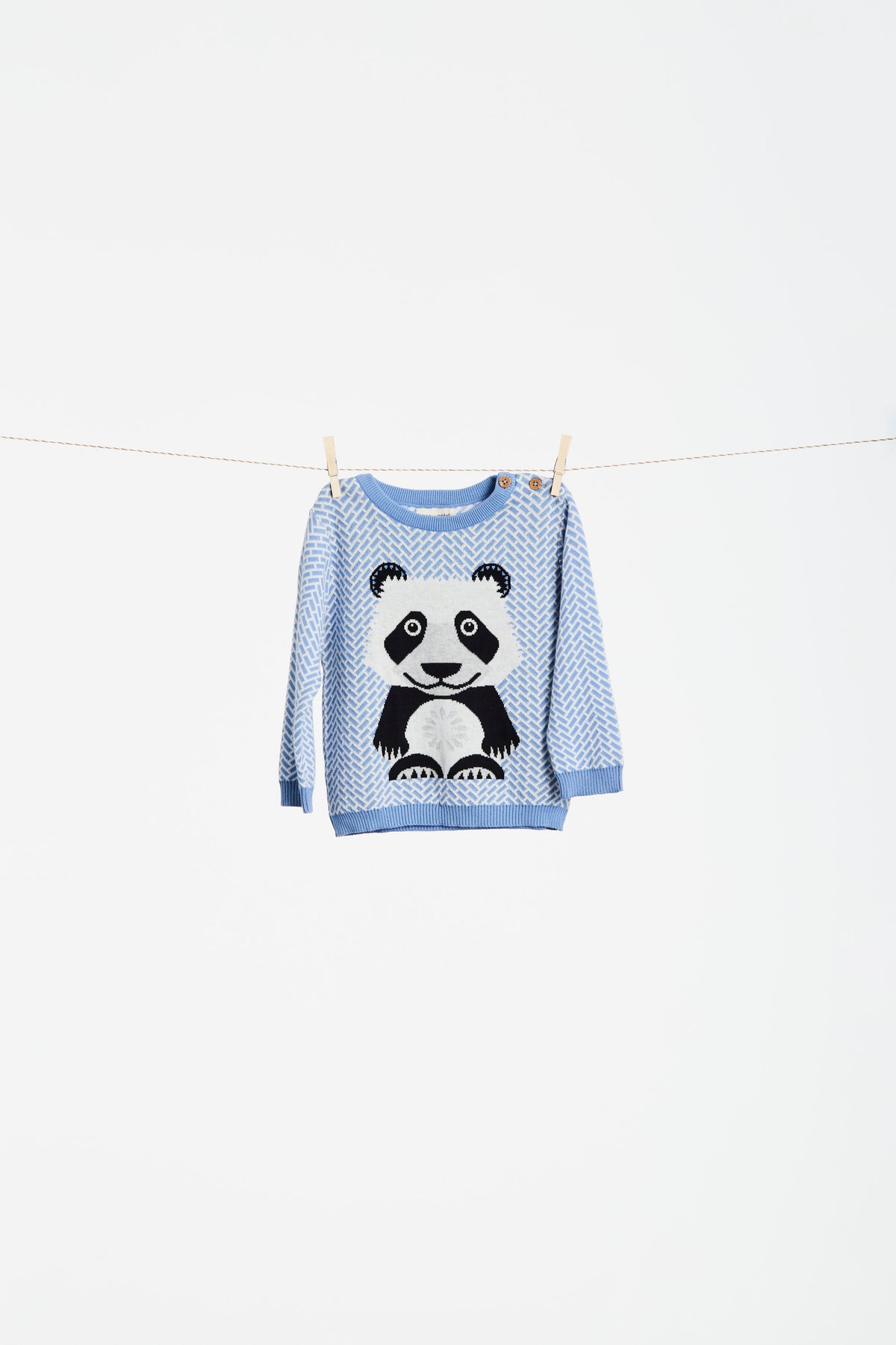 Kinder Pullover // Panda // Blau